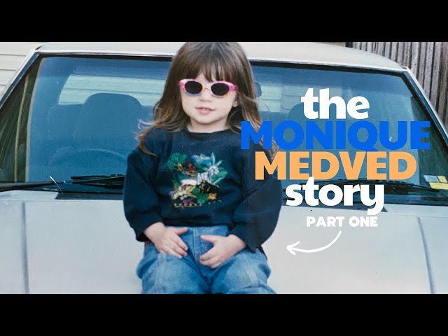Monique Medvad as a kid sittting on a car